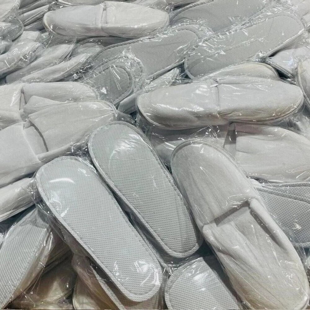 Lot of 24pcs Slippers Hotel Slippers Disposable White Cotton Travel Unisex